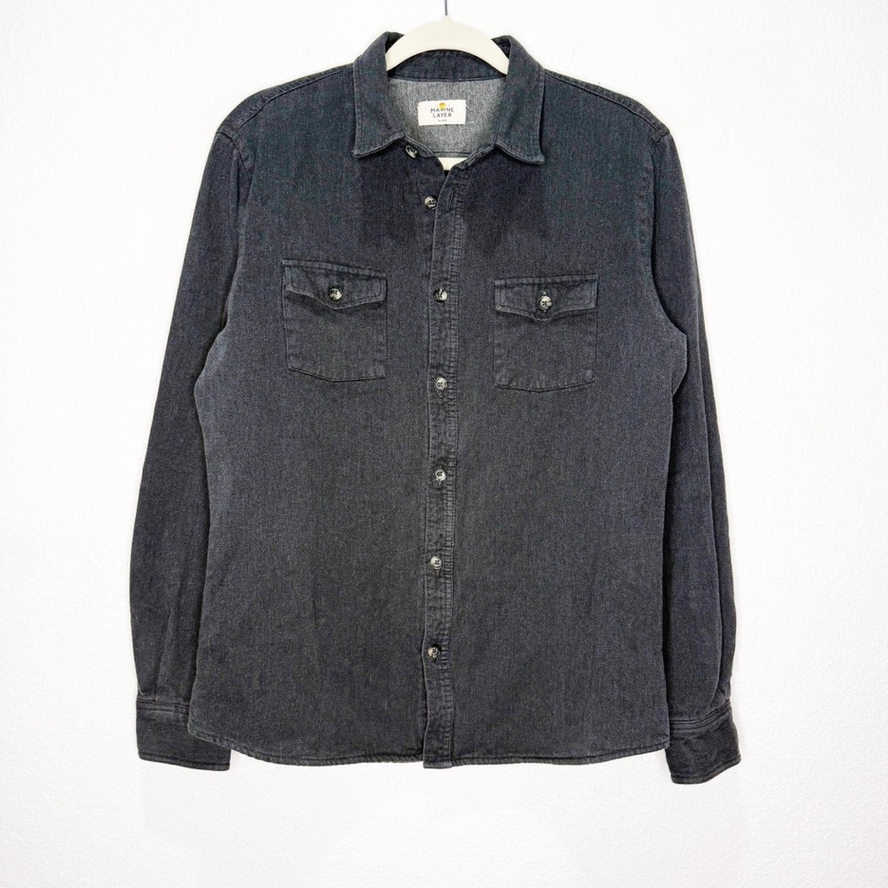 Marine Layer Camping Button Up Shacket Shirt Fleece Lined Marge